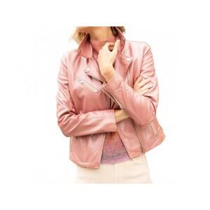 NEW MAURITIUS sofia rf leather jacket in rose